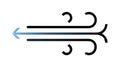 Strong Wind Icon: Dynamic Air Current Direction, vector design Generative AI Royalty Free Stock Photo