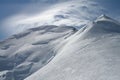 Strong wind over Mont Blanc Royalty Free Stock Photo