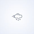 Strong wind and snow, vector best gray line icon