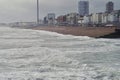 Strong winds batter the Sussex coast and Brighton Beach