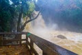 Strong winter waterflow in the Banias waterfall Royalty Free Stock Photo