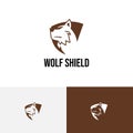 Strong Wolf Shield Business Protection Negative Space Logo