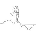 Strong women continuous one line drawing minimalist design on white background. Power of women gesture of supergirl minimalism Royalty Free Stock Photo