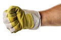 Strong worker hand glove fist