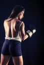 Strong young woman boxing Royalty Free Stock Photo