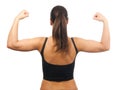 Strong young woman showing her muscles Royalty Free Stock Photo