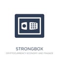 Strongbox icon. Trendy flat vector Strongbox icon on white background from Cryptocurrency economy and finance collection