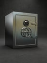 Strongbox locked on dark gray background