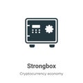 Strongbox vector icon on white background. Flat vector strongbox icon symbol sign from modern cryptocurrency economy and finance