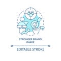 Stronger brand image blue concept icon