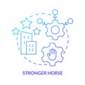 Stronger horse blue gradient concept icon