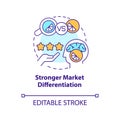 Stronger market differentiation concept icon