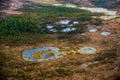 Strongly meandering river in a green valley