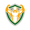 Strongman Flexing Muscles Crest Icon