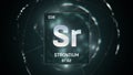 Strontium as Element 38 of the Periodic Table 3D illustration on green background Royalty Free Stock Photo