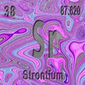 Strontium chemical element  Sign with atomic number and atomic weight Royalty Free Stock Photo