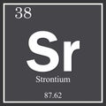 Strontium chemical element, dark square symbol Royalty Free Stock Photo