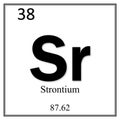Strontium chemical element symbol on white background Royalty Free Stock Photo