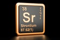 Strontium Sr chemical element. 3D rendering Royalty Free Stock Photo