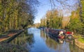 Stroudwater canal looking toward Saul Junction from Walk Bridge, Gloucestershire, UK