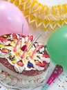 Strowberry birthday cake Royalty Free Stock Photo