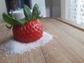 Strowbery  on sugar Royalty Free Stock Photo