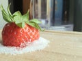 Strowbery  on sugar Royalty Free Stock Photo
