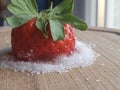 Strowbery  on sugar Royalty Free Stock Photo