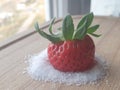 Strowbery  on sugar Royalty Free Stock Photo
