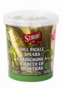 Strub`s dill pickle spears packaging Royalty Free Stock Photo