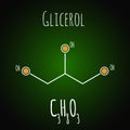 Structural chemical formula of glycerol molecule, science illustration, vector Royalty Free Stock Photo