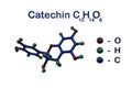 Structural chemical formula and molecular model of catechin, one of the polyphenols present in green tea. Scientific