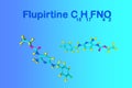 Structural chemical formula and molecular model of flupirtine. Flupirtine is used to treat acute and chronic pain