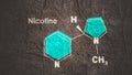 Structural chemical formula of nicotine. Infographics illustration.