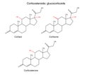 Structural chemical formulas of corticosteroids - glucocorticoids