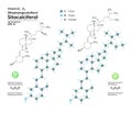 Structural chemical molecular formula and model of Dihydroergocalciferol and Sitocalciferol. Atoms are represented as spheres