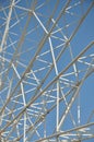 Structural details of a ferris wheel in an amusement Park