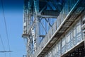 Structural elements of an old steel bridge. Arches and farms riveted Royalty Free Stock Photo