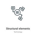 Structural elements outline vector icon. Thin line black structural elements icon, flat vector simple element illustration from