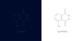 Structural formula of luminol on dark blue and white backgrounds. Royalty Free Stock Photo