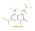 Structural formula of vitamin B14 on a white background. Vector illustration Royalty Free Stock Photo