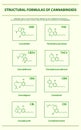 Structural Formulas of Main Natural Cannabinoids vertical infographic Royalty Free Stock Photo