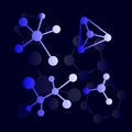 Structural formulas of molecules