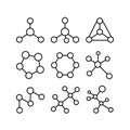 Structural formulas of molecules