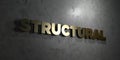 Structural - Gold text on black background - 3D rendered royalty free stock picture