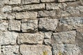 Structural masonry from natural stone of an old fortress wall.