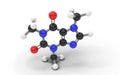 Structural model of caffeine molecule Royalty Free Stock Photo