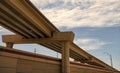 structural overpass in perspective. overpass structure of bridge. structural roadway. road junction. flyover