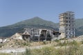 structural reinforcements on remains of historical buiuldings after earhquake destruction, Amatrice, Italy