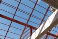 Structural steel beam on roof of building, Background Royalty Free Stock Photo